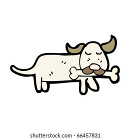 dog with bone cartoon