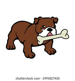 dog with bone cartoon design