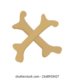 Dog Bone Cartoon Drawing Simple Design. Vector Illustration Isolated On White Background
