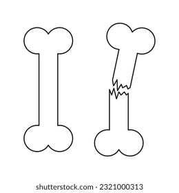 Dog Bone Cartoon Drawing. Vector illustration. stock image.
