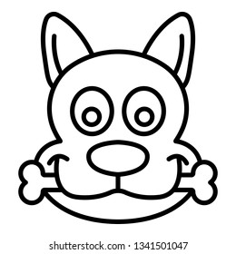 Dog bone caught icon. Outline dog bone caught vector icon for web design isolated on white background