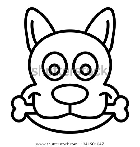 Dog bone caught icon. Outline dog bone caught vector icon for web design isolated on white background