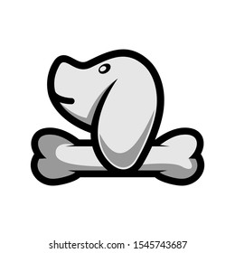 dog bone concept logo icon vector concept design