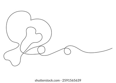 Dog bone continuous single line drawing animal paw icon outline vector icon
