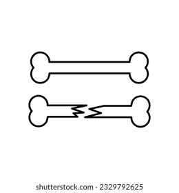 Ilustración del icono del vector de contorno de la cresta ósea de perro