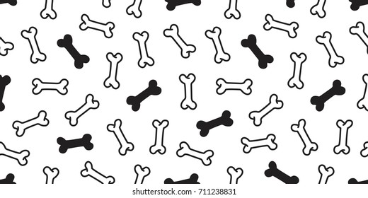 Dog Bone doodle icon puppy black white vector Seamless pattern background wallpaper 