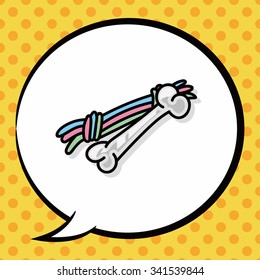 dog bone doodle, speech bubble