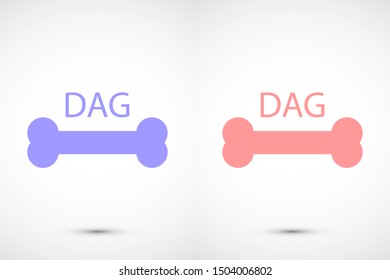 Dog Bone Drawing Simple Design icon. Dog Bone Vector Illustration Isolated On White Background icon. Dog Bone vector icon logo symbol sign french bulldog pet cartoon illustration. Dog Bone icon