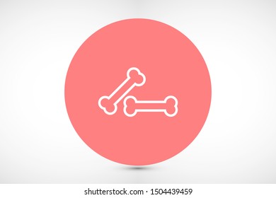 Dog Bone Drawing Simple Design icon. Dog Bone Vector Illustration Isolated On White Background icon. Dog Bone vector icon logo symbol sign french bulldog pet cartoon illustration. Dog Bone icon