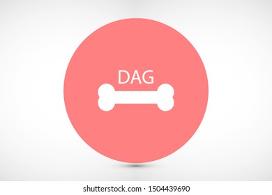 Dog Bone Drawing Simple Design icon. Dog Bone Vector Illustration Isolated On White Background icon. Dog Bone vector icon logo symbol sign french bulldog pet cartoon illustration. Dog Bone icon