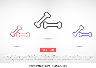 Dog Bone Drawing Simple Design icon. Dog Bone Vector Illustration Isolated On White Background icon. Dog Bone vector icon logo symbol sign french bulldog pet cartoon illustration. Dog Bone icon