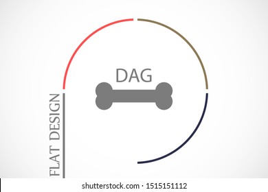 Dog Bone Drawing Simple Design icon. Dog Bone Vector Illustration Isolated On White Background icon. Dog Bone vector icon logo symbol sign french bulldog pet cartoon illustration. Dog Bone icon