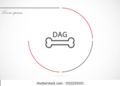 Dog Bone Drawing Simple Design icon. Dog Bone Vector Illustration Isolated On White Background icon. Dog Bone vector icon logo symbol sign french bulldog pet cartoon illustration. Dog Bone icon