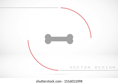Dog Bone Drawing Simple Design icon. Dog Bone Vector Illustration Isolated On White Background icon. Dog Bone vector icon logo symbol sign french bulldog pet cartoon illustration. Dog Bone icon