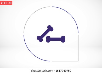Dog Bone Drawing Simple Design icon. Dog Bone Vector Illustration Isolated On White Background icon. Dog Bone vector icon logo symbol sign french bulldog pet cartoon illustration. Dog Bone icon