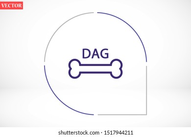 Dog Bone Drawing Simple Design icon. Dog Bone Vector Illustration Isolated On White Background icon. Dog Bone vector icon logo symbol sign french bulldog pet cartoon illustration. Dog Bone icon