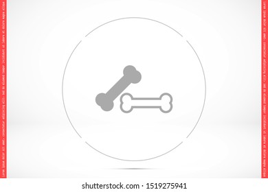 Dog Bone Drawing Simple Design icon. Dog Bone Vector Illustration Isolated On White Background icon. Dog Bone vector icon logo symbol sign french bulldog pet cartoon illustration. Dog Bone icon
