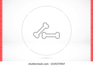 Dog Bone Drawing Simple Design icon. Dog Bone Vector Illustration Isolated On White Background icon. Dog Bone vector icon logo symbol sign french bulldog pet cartoon illustration. Dog Bone icon