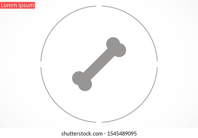 Dog Bone Drawing Simple Design icon. Dog Bone Vector Illustration Isolated On White Background icon. Dog Bone vector icon logo symbol sign french bulldog pet cartoon illustration. Dog Bone icon