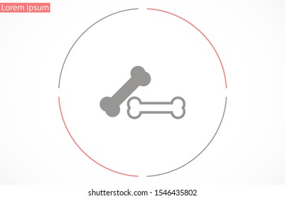 Dog Bone Drawing Simple Design icon. Dog Bone Vector Illustration 