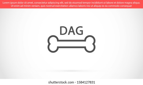 Dog Bone Drawing Simple Design icon. Dog Bone Vector Illustration Isolated On White Background icon. Dog Bone vector icon logo symbol sign french bulldog pet cartoon illustration. Dog Bone icon