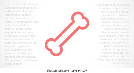 Dog Bone Drawing Simple Design icon. Dog Bone Vector Illustration Isolated On White Background icon. Dog Bone vector icon logo symbol sign french bulldog pet cartoon illustration. Dog Bone icon