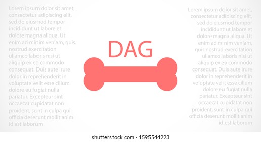 Dog Bone Drawing Simple Design icon. Dog Bone Vector Illustration Isolated On White Background icon. Dog Bone vector icon logo symbol sign french bulldog pet cartoon illustration. Dog Bone icon