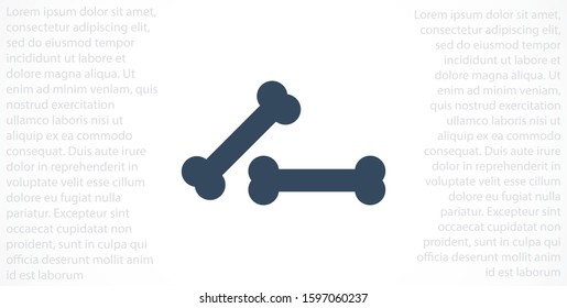 Dog Bone Drawing Simple Design icon. Dog Bone Vector Illustration Isolated On White Background icon. Dog Bone vector icon logo symbol sign french bulldog pet cartoon illustration. Dog Bone icon