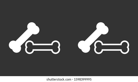 Dog Bone Drawing Simple Design icon. Dog Bone Vector Illustration Isolated On White Background icon. Dog Bone vector icon logo symbol sign french bulldog pet cartoon illustration. Dog Bone icon