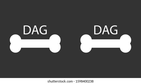 Dog Bone Drawing Simple Design icon. Dog Bone Vector Illustration Isolated On White Background icon. Dog Bone vector icon logo symbol sign french bulldog pet cartoon illustration. Dog Bone icon