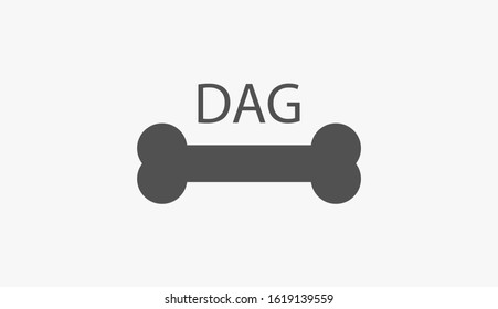 Dog Bone Drawing Simple Design icon. Dog Bone Vector Illustration Isolated On White Background icon. Dog Bone vector icon logo symbol sign french bulldog pet cartoon illustration. Dog Bone icon