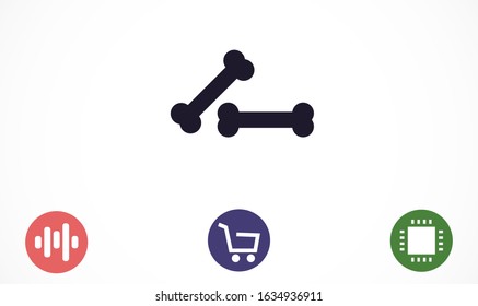Dog Bone Drawing Simple Design icon. Dog Bone Vector Illustration Isolated On White Background icon. Dog Bone vector icon logo symbol cartoon illustration. Dog Bone icon