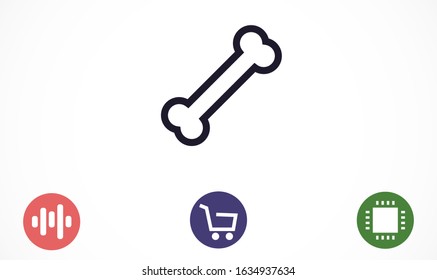 Dog Bone Drawing Simple Design icon. Dog Bone Vector Illustration Isolated On White Background icon. Dog Bone vector icon logo symbol sign french bulldog pet cartoon illustration. Dog Bone icon