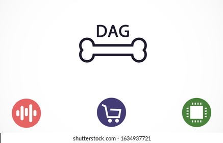 Dog Bone Drawing Simple Design icon. Dog Bone Vector Illustration Isolated On White Background icon. Dog Bone vector icon logo symbol  pet cartoon illustration. Dog Bone icon