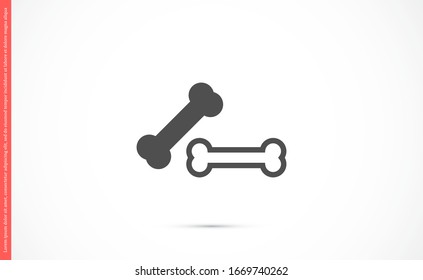 Dog Bone Drawing Simple Design icon. Dog Bone Vector Illustration Isolated On White Background icon. Dog Bone vector icon logo symbol sign french bulldog pet cartoon illustration. Dog Bone icon
