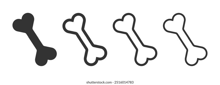 Ícones vetoriais planos do Dog bone