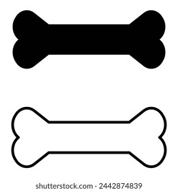 Dog bone flat and line icons. Isolated vector logo illustration. Bone silhouette icon. Bone for pet dog. Vector illustration. Eps file 349.