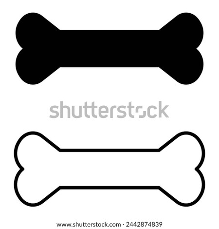 Dog bone flat and line icons. Isolated vector logo illustration. Bone silhouette icon. Bone for pet dog. Vector illustration. Eps file 349.