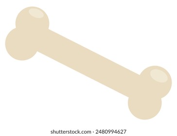 Dog bone flat vector illustration isolated on white background.
