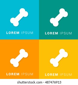 Dog Bone Four Color Material Designed Icon / Logo