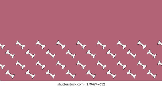 Dog Bone Frame Border Seamless Pattern. Vector illustration. Great for birthday, party, gift wrapping, wallpaper, textile and scrapbook 