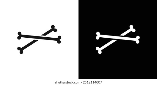 Dog bone icon Black line art vector logo set