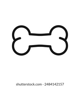 Dog bone icon black and white vector sign