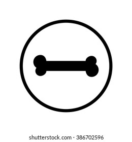 Dog Bone icon in circle . Vector illustration