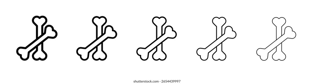 Ícone de osso de cachorro logotipo de conjunto de ilustração plana