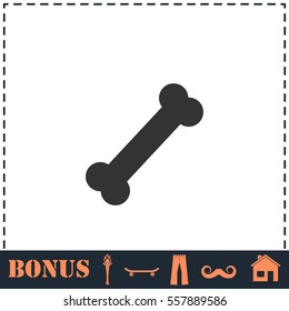 Dog Bone icon flat. Simple vector symbol and bonus icon