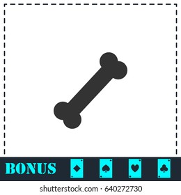 Dog Bone icon flat. Simple vector symbol and bonus icon