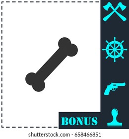 Dog Bone icon flat. Simple vector symbol and bonus icon