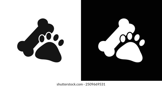 Dog bone icon Flat vector set outline