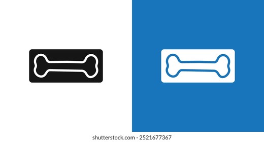 Dog bone icon Flat vector set outline